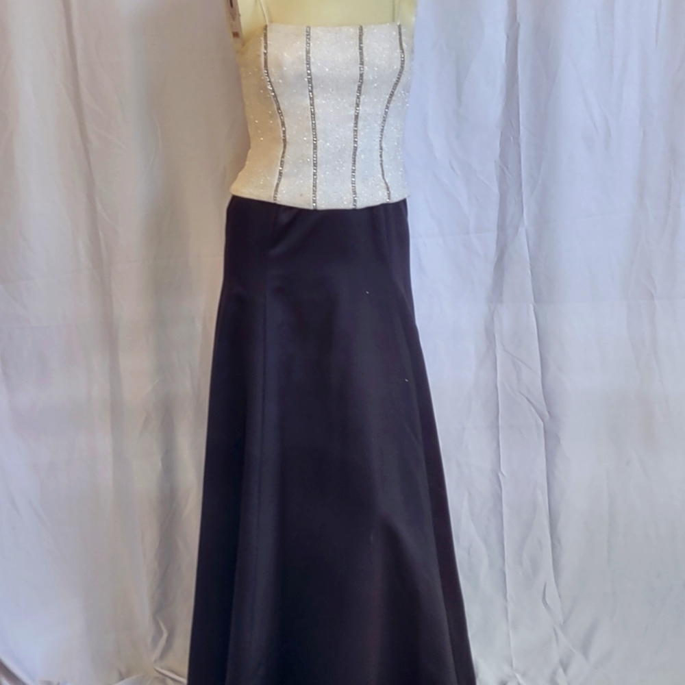 Bari Jay Size 6 Black Satin Maxi Gown. Wedding or Prom. $45